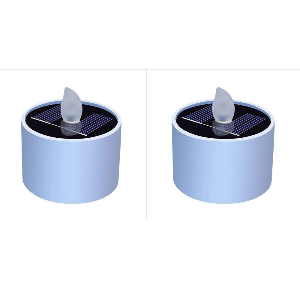 

Товары для улицы Электронное украшение для вечеринки Беспламенные светильники на солнечной батарее Чайные свечи Светодиодные свечи 2Pcs теплый белый