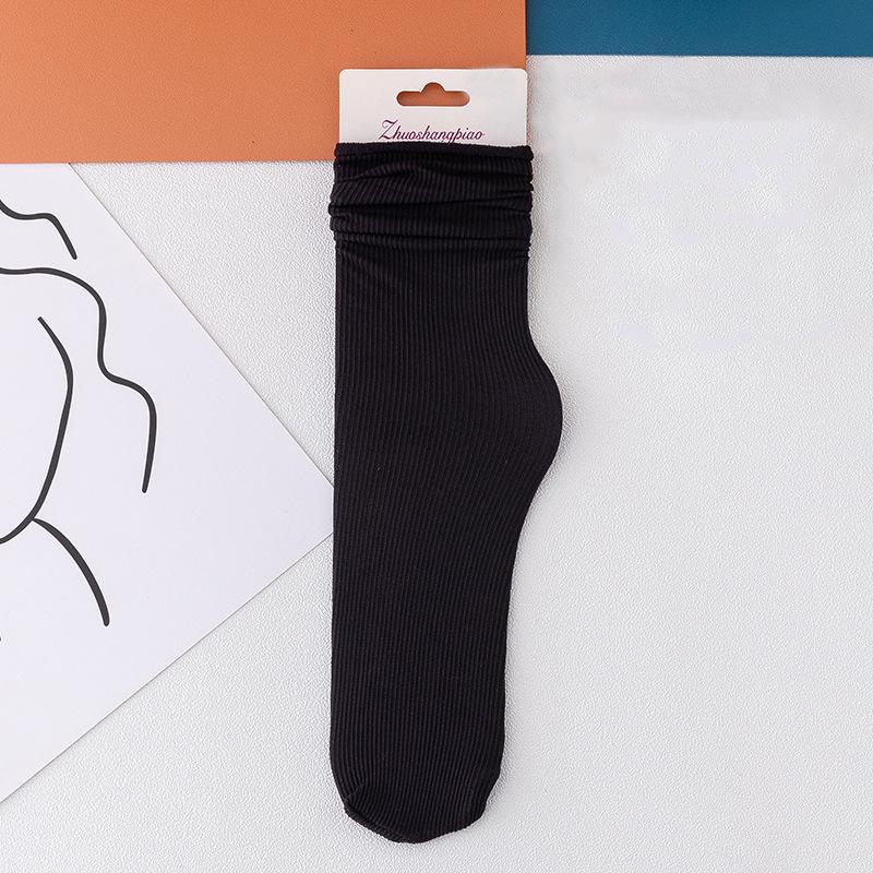 Women's Mid-Calf Ice Socks: Non-Slip, Japanese Style, Pure White for Summer, Spring, and Autumn. Trendy Street Style Over-the-Knee Design.