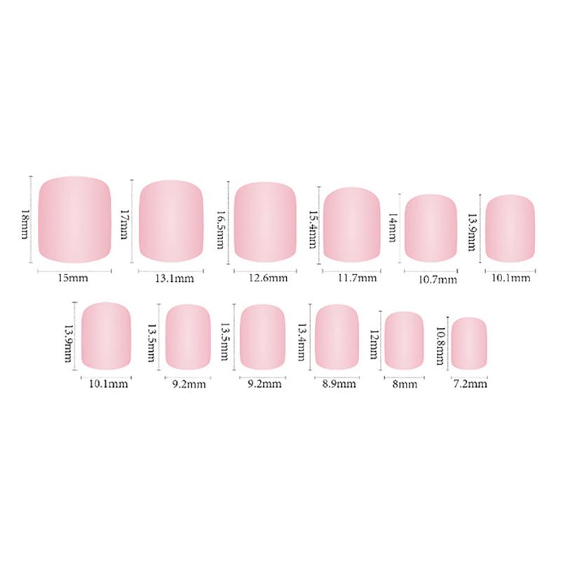 24 Stück Rose Glitzer Kurze Quadratische Falsche Nägel mit Gelee-Kleber Abnehmbare Künstliche Fingernägel Vollabdeckung Aufdrücken Künstliche Nägel