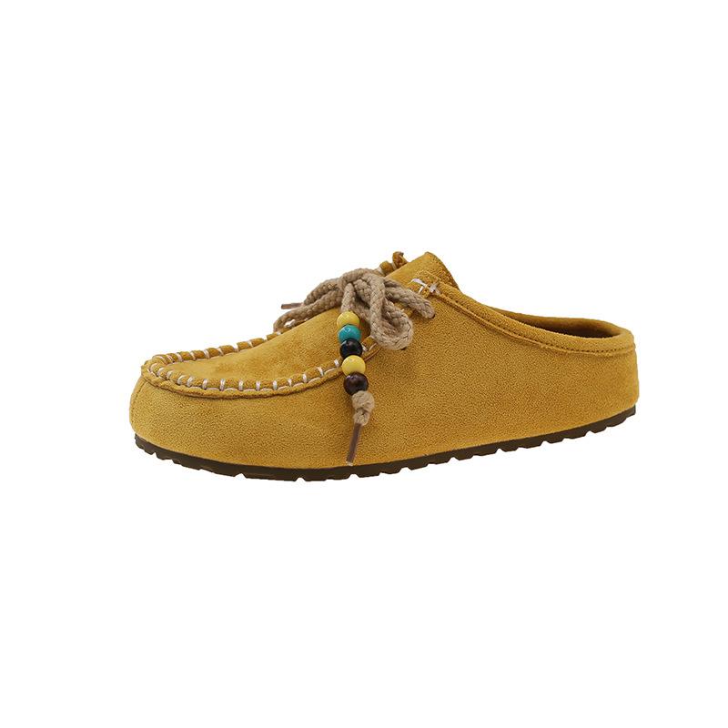 Explosive 2025 New Fashion Casual Bag Head Half Drag Women Thick Sole Outer Wear Explosion Lazy Single Shoes Niche Ethnic Style