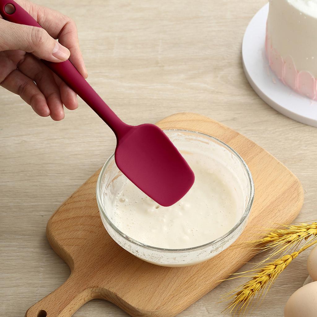 Non-Stick Silicone Spatula with Hanging Hole Non-Slip Handle Heat Resistant Flexible Scraper Baking Mixing Tool Dishwasher Safe BPA-Free Butter
