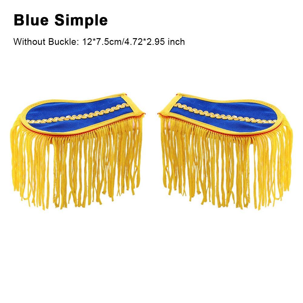 1Pair Multipurpose Shoulder Pad Epaulettes Colorful With Buckle Tassel Fringe Epaulets Brooch Board Jackets Overcoats Epaulett