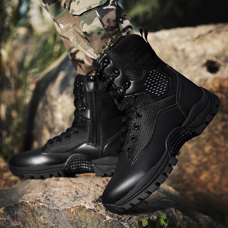New Military Boots High-top Large-size Breathable and Wear-resistant Outdoor Camping Camping Hiking Tactical Boots Hiking Shoes
