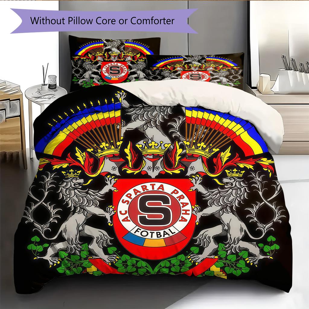 AC Sparta Prag Logo Bettwäsche Steppdecke Set Bettbezug Kissenbezug Heimdekoration Geburtstagsgeschenk (1 Bettbezug + 2 Kissenbezüge, ohne Füllung)
