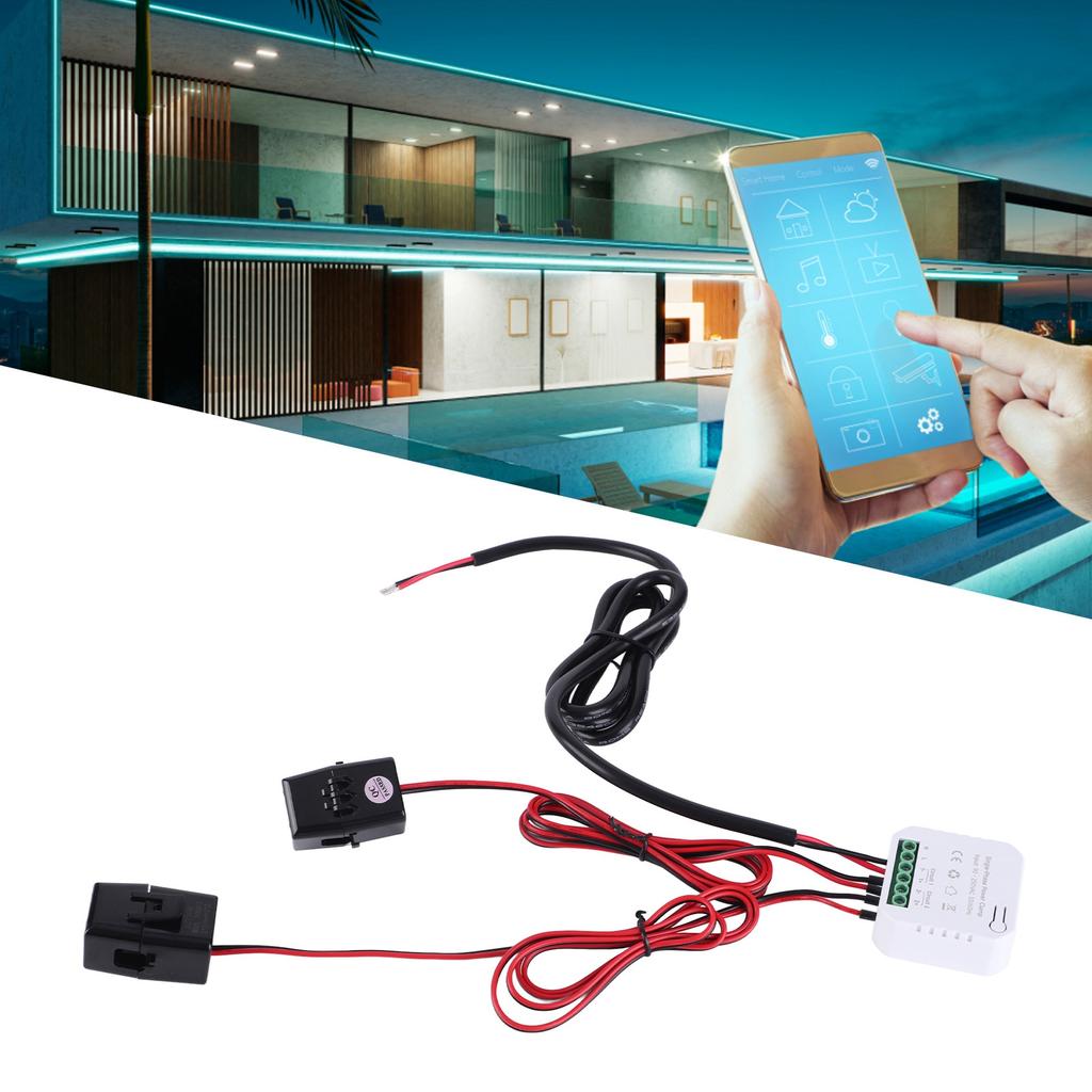 WiFi Single Phrase Energy Meter with Clamp Electricity Power Consumption Monitor for Tuya 90‑250VAC