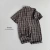 Korean-Style 2025 Kids' Plaid Jumpsuit: Spring/Summer Romper for Boys & Girls