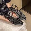 Wedge Heel High Heel Strap Fashion Sandals Fairy Shoes 2025 New Summer French with Skirt Thin Strap Roman Shoes