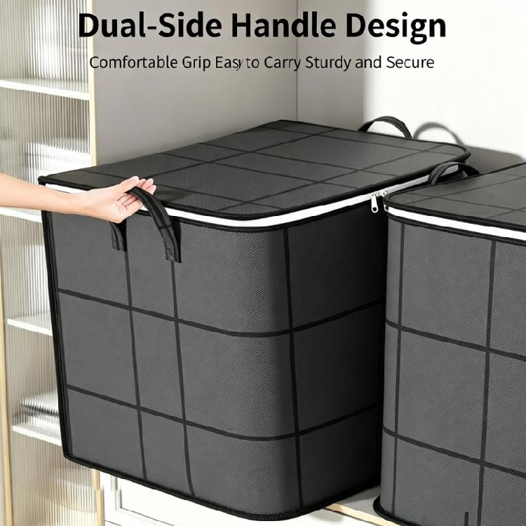 Bedroom Storage Bag Soft Fabric Closet Case for Bedding and Sweaters with Dust Cover and Full Opening Access Indoors