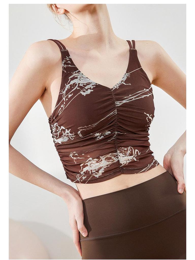 Lulu Women's Shock-Absorbing Sports Bra - Beautiful Back Print Yoga Crop Top
