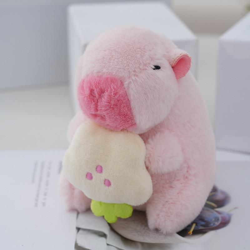 Cute Novelty Capybara Keychain Soft Pp Cotton Stuffed Animal Plush Doll