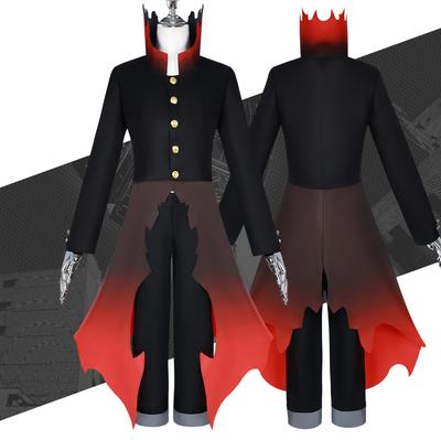 Anime Kostyme Halvmaske Tatovering Danda Ken Takakura Ken Okarun Cosplay Klistremerke Turbo Mode Rød Trenchcoat Halloweenfest Herreklær