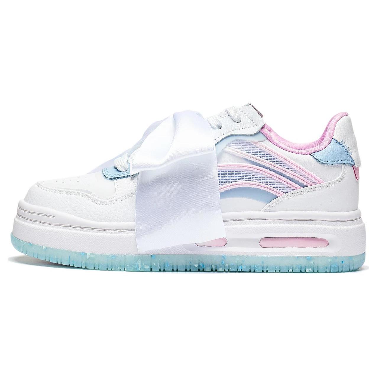 

New LiNing Future C1 Anti Slip Wear Resistant Low Top Sports Casual Shoes Women s White Blue Pink AGCT038-4 35.5