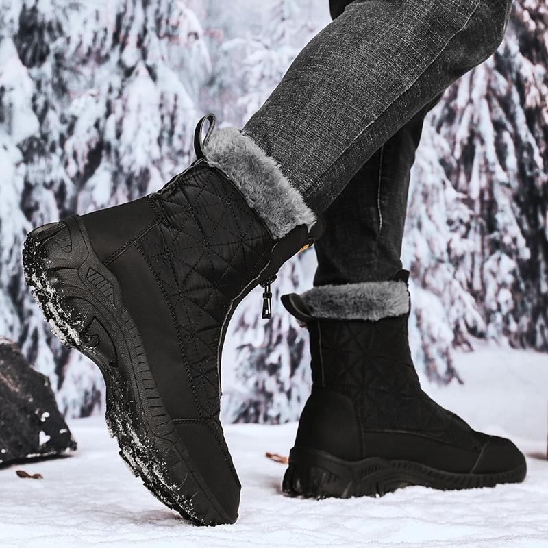 39-47 Herren Plüsch High-Top Outdoor Schuhe Übergröße Wanderschuhe Plüsch Warm Russische Winterstiefel Winterstiefel für Herren
