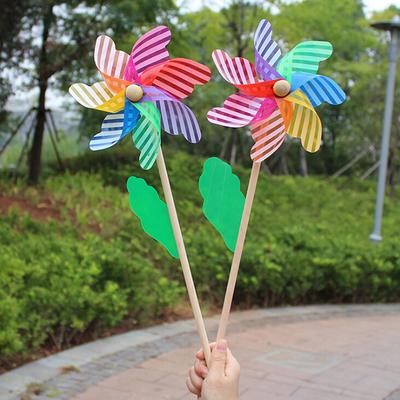 Double Layers Cartoon Peacock Windmill Wind Spinner Yard Garden Decor Kids Toy