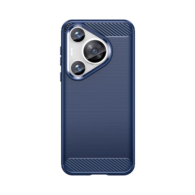 

Для Huawei Pura 70 Pro Чехол Чехол Huawei Pura 70 Pro Capa Carbon Fibre Противоударный Мягкий ТПУ Чехол Huawei Pura70 Pura 70 Pro For Pura 70 Pro синий