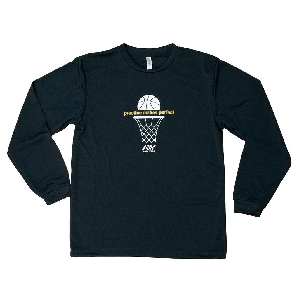 Basketball Long Sleeve Practice Wear Practice Makes Perfect Black Size M [Artwork Kobe] T-Shirt