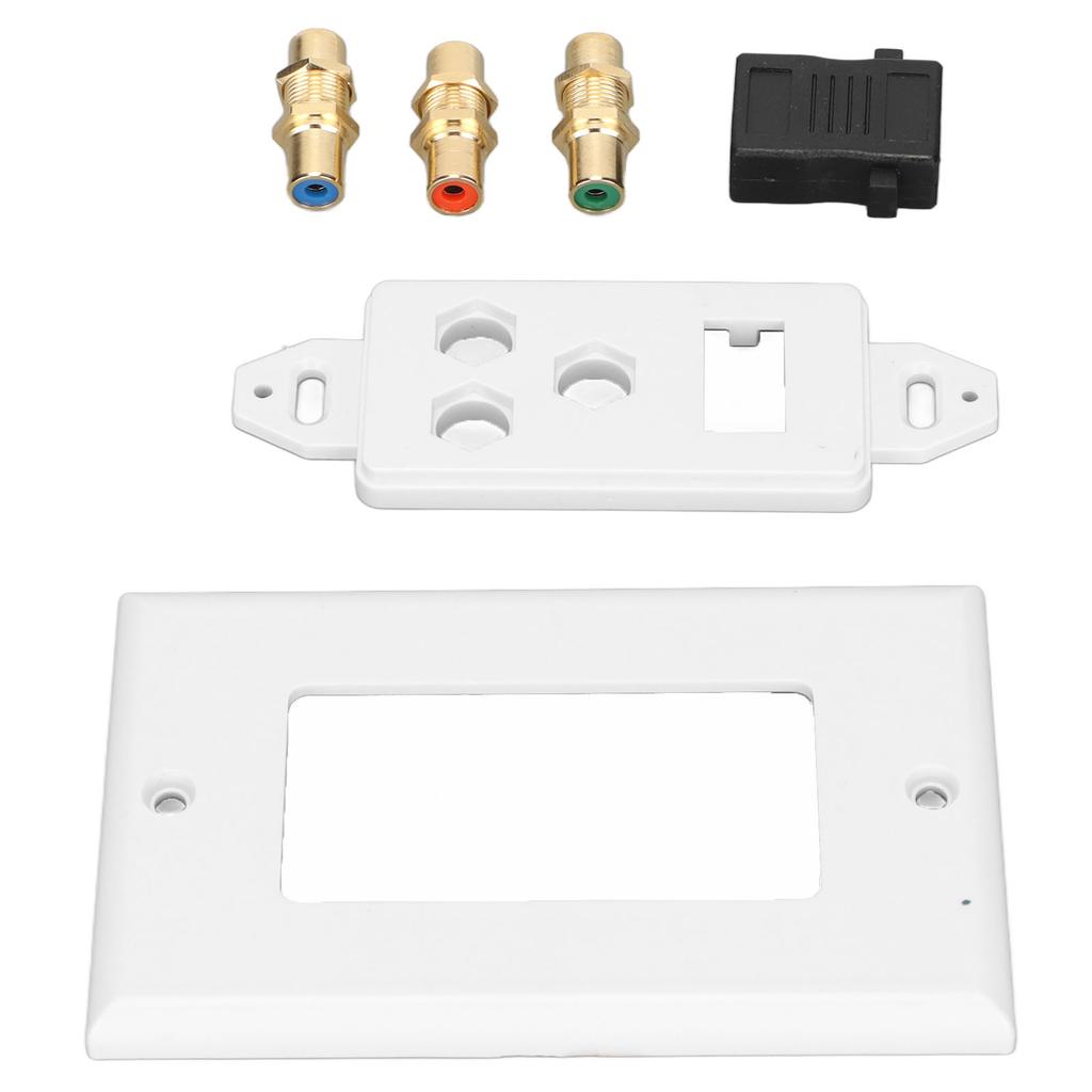 3RCA Wall Plate HD Multimedia Interface 4K Ultra HD AV Combo Port Plate HDTV Home Theater
