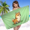 Kawaii Shiba Inu Bath Towel Microfiber Soft Water Absorbing Breathable For Girl Kids Decorative Cartoon Beach Towel