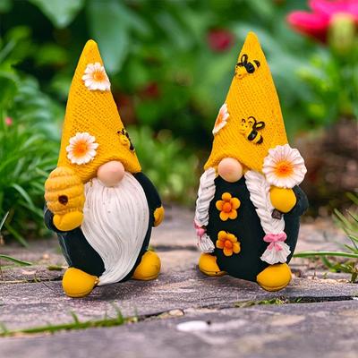 2 uds. Estatuas de Gnomos Rústicas de Resina