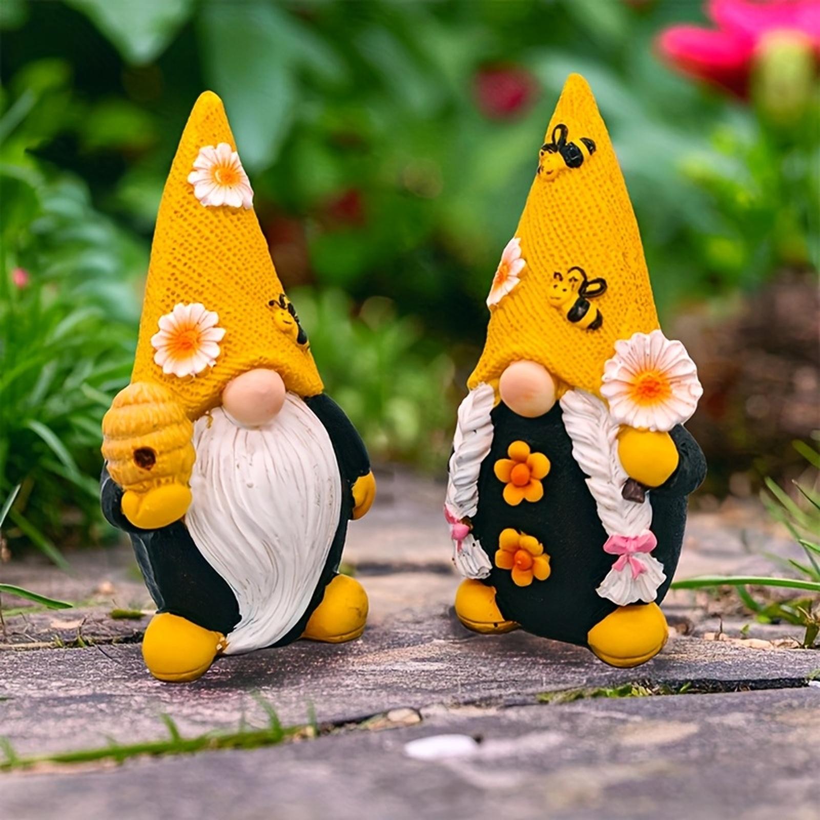 2 шт. Статуэтки гномов из смолы в деревенском стиле One Size жёлтый