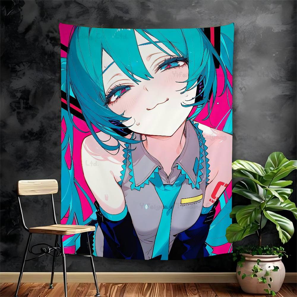 

Virtual Idol HHatsunes MikU Colorful Tapestry Wall Hanging Bohemian Wall Tapestries Mandala Wall Hanging Sheets 74x94cm(29x37in)