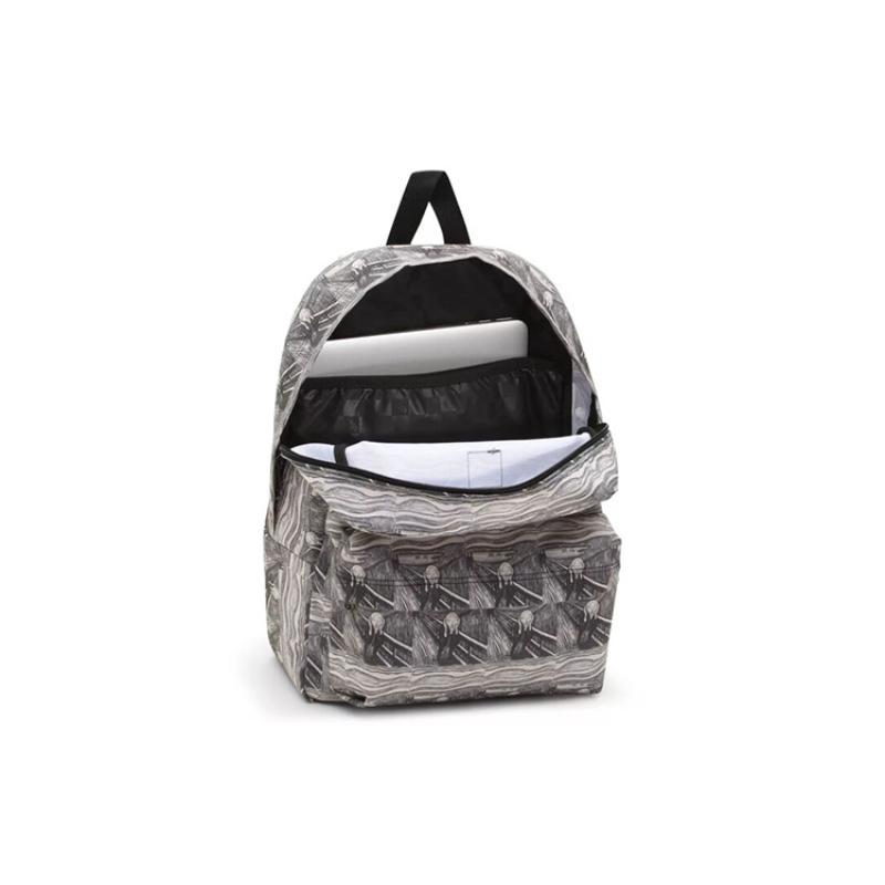 Vans MOMA Old Skool Collaboration Polyester Backpack Regular Unisex Gray White Vans VN0A3I6R1UB1