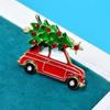 Creative Christmas Tree Brooch: European & American Design, Alloy Car Pin, Holiday Atmosphere Accessory