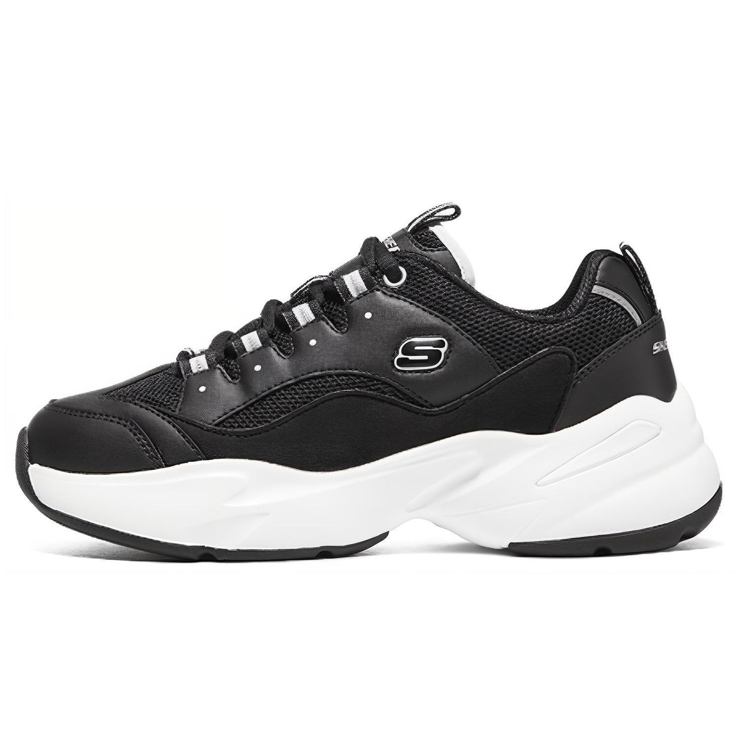 Skechers D LITES 3.0 Cousin Women Black White Low Top Casual Shoes 8730010-BLK 36