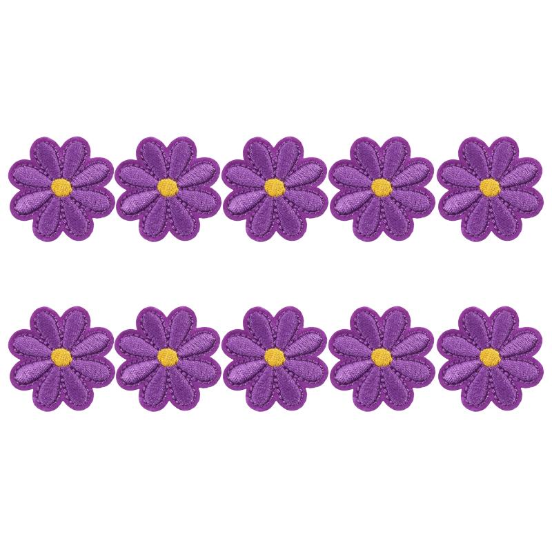 10PCS/lots Daisy Sunflower Flower Embroidery Patch Iron On Patches For Clothing Thermoadhesive Patches On Clothes Jacket Sew DIY