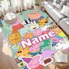 Custom Name Personalized Peppa Pig Print Carpet, Versatile Home Decor Rug, for Playroom, Apartment, Balcony, Entryway, Hallway Gift