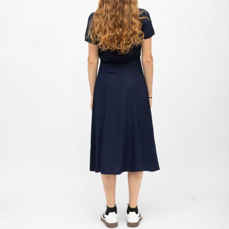 Navy Ruby Midi Dress V-neck Short Sleeves Woman LA PETITE ETOILE