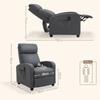 Relax Chair TV Chair with Vibration Massage, Reclining Function, 2 Massage Points, Remote Control, 68 X 88 X 98 Cm Grey
