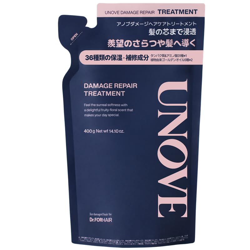 UNOVE Damage Repair Treatment 400g Refill Large Capacity Hair Care Korean Conditioner In-Bath