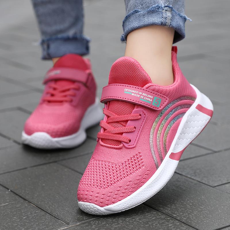 Design Red Trainers Shoes for Kids Girls Comfortable Platform Girl Sports Shoes Large Children's Running Sneakers