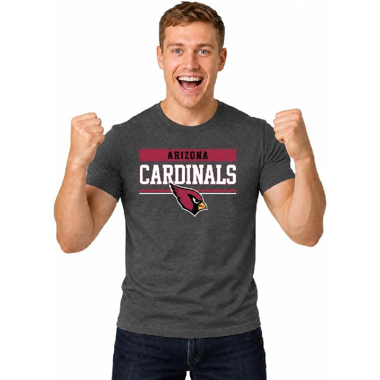 NFL Charcoal T-Shirt for Men and - Cotton Blend Tagless Tee