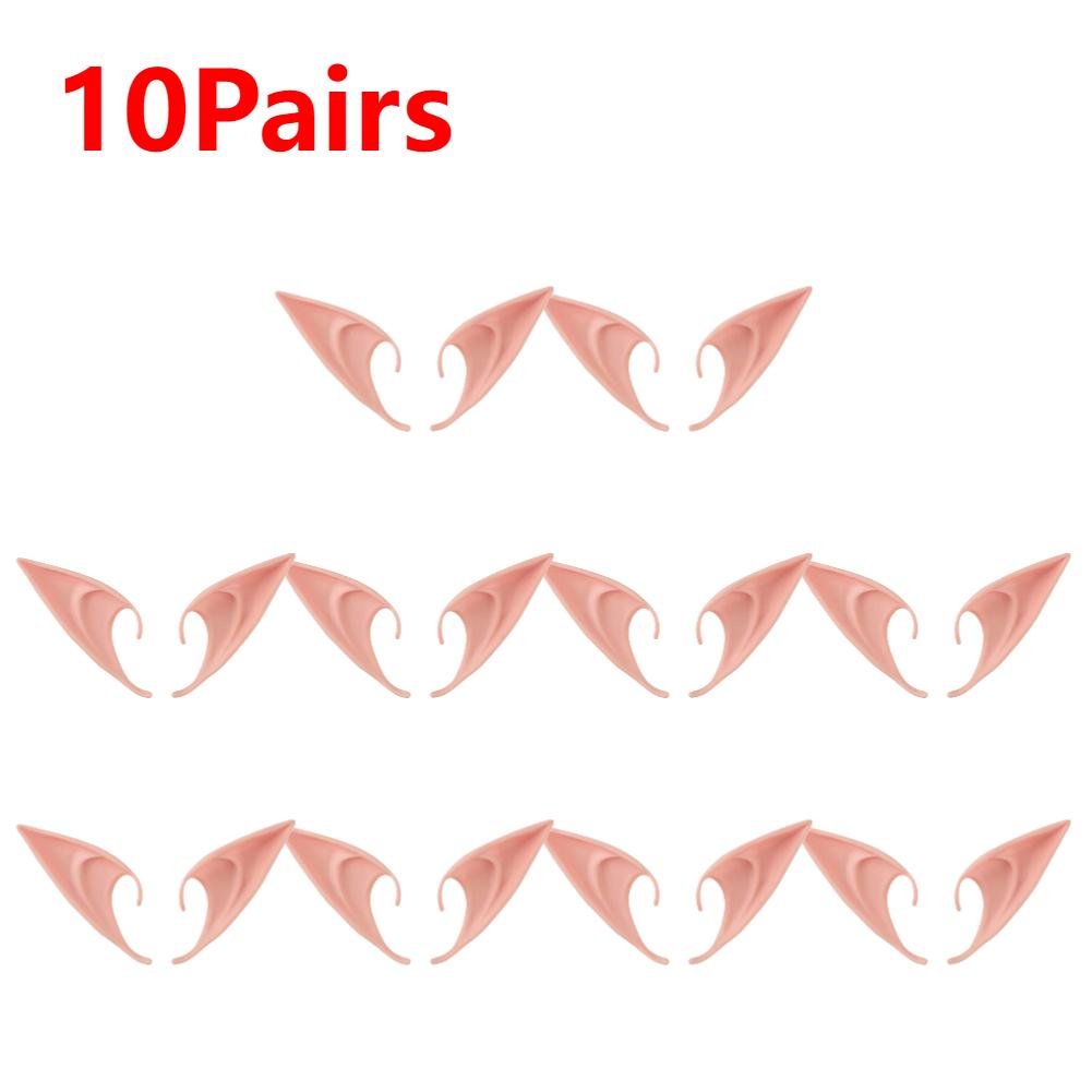 1-10 Pairs Halloween Elf Ears Decoration Angel Elf Ears Masquerade Party Costumes Christmas Party Supplies Photo Props Kids Gift
