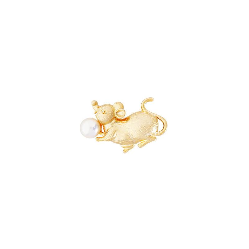 Cute Matte Gold Zodiac Brooch Vintage Animal Brooch Clothing Brooch Rabbit Dog Ma Long Pig