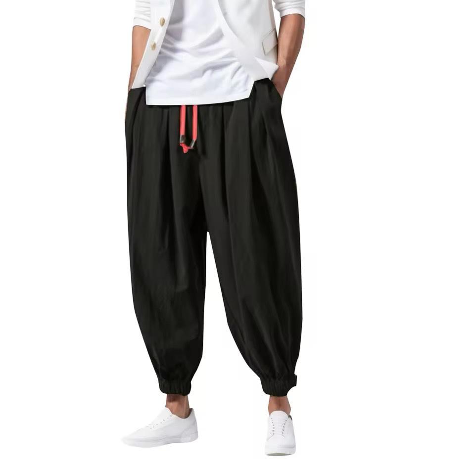 2025 Men's Ice Silk Lantern Harem Pants - Loose, Lightweight Summer Joggers