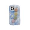 Applicable to iphone14 plush mobile phone case gradual change flower bracelet 13pro plush case apple 12TPU soft case