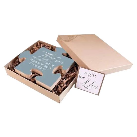 Dřevěná puzzle dekorace stolní puzzle ve tvaru ozdoby suvenýr dárek na rozloučenou a projev vděčnosti pro kolegy přátele