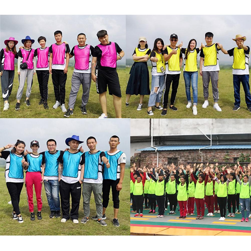 10Pcs Kids Scrimmage Training Vest Practice Jersey Pennies Bibs for Soccer Basketball Football