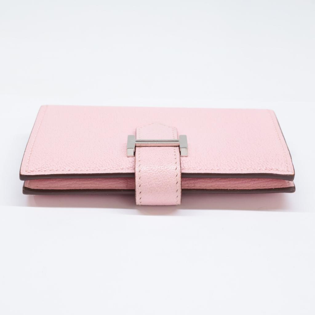 Hermes Excellent Condition X Stamped Chevre Bearn Card Case Rose Sakura / SV HardwareUsed