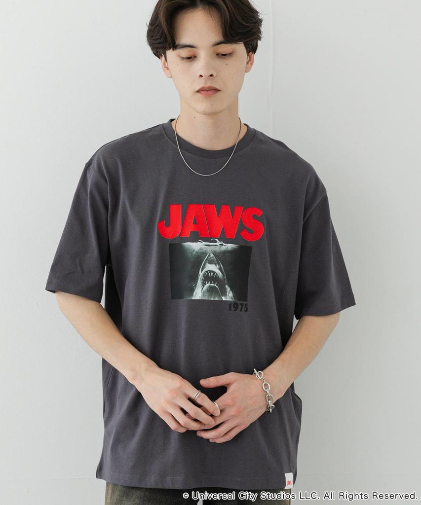 Sense of Place Men's Custom JAWS Print T-Shirt, Size B, AAA5-11B128, Charcoal, Medium