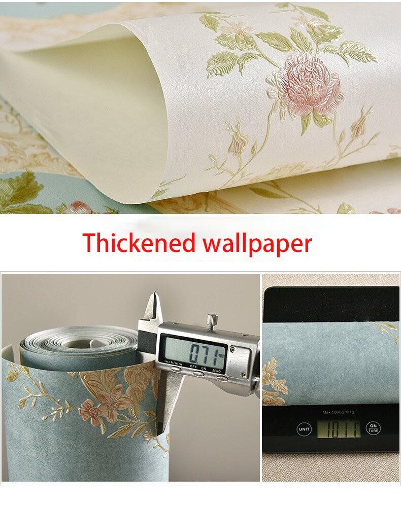 European wallpaper bedroom headboard background warm wall paper self-adhesive wallpaper simple design