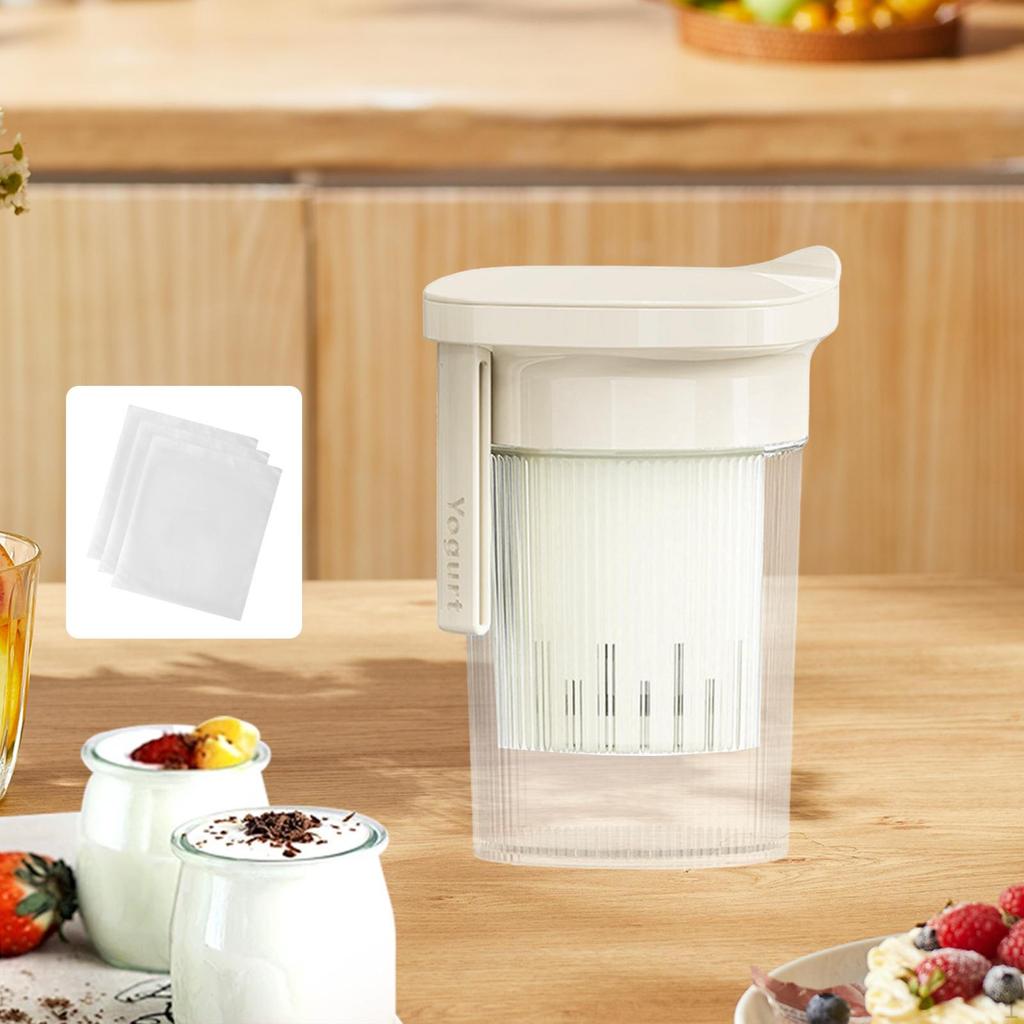 Greek Yogurt Strainer Jar Dry Maker with Lid Kitchen Gadget Soy Milk Filter for Tea