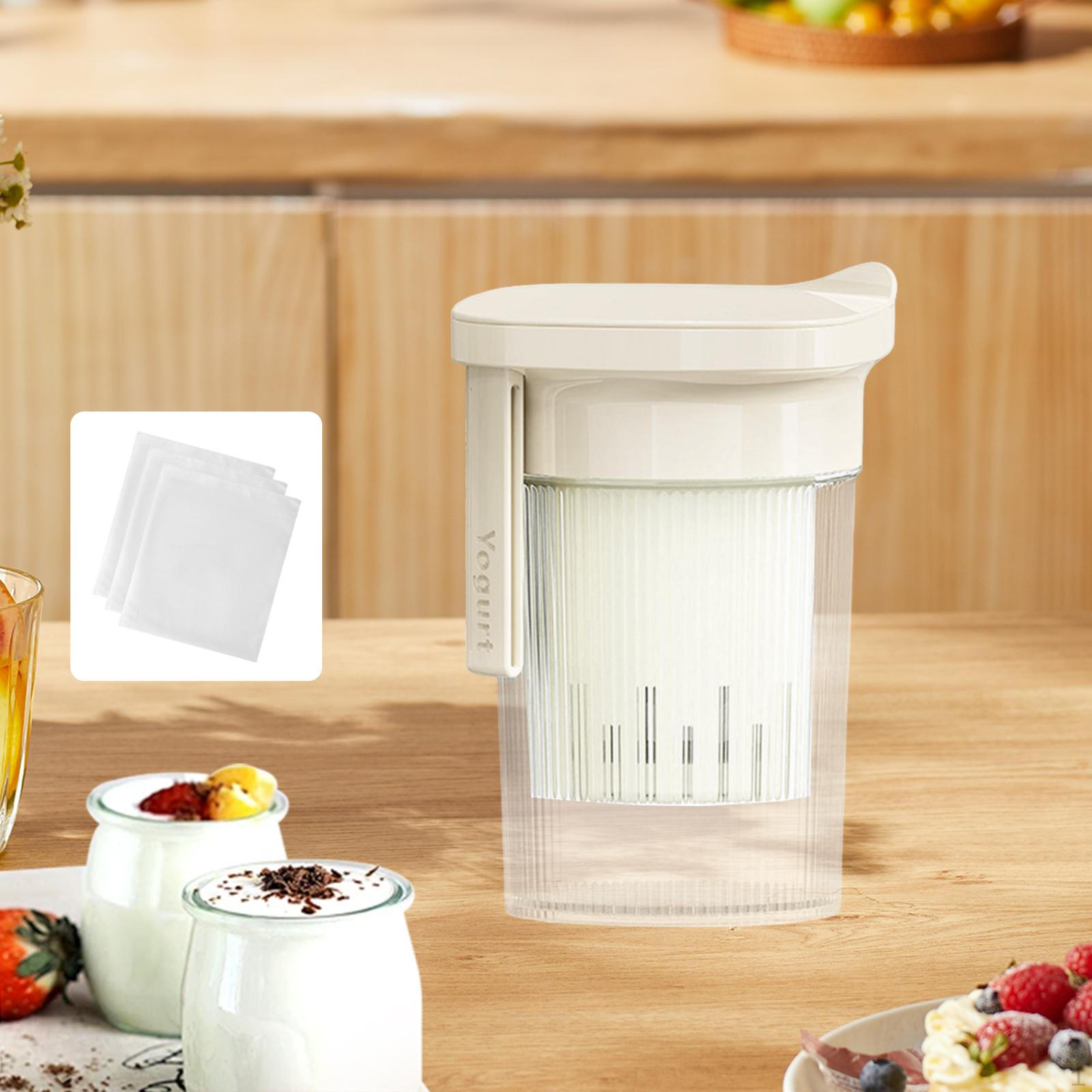 

Греческий йогуртовый фильтр-баночка для сушки с крышкой, кухонный гаджет, фильтр для соевого молока для чая белый