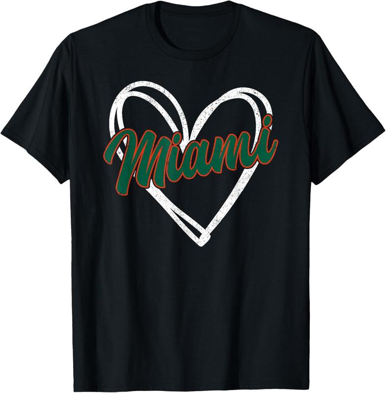 Miami Heart Vintage City Retro Miami Lovers Unisex T-Shirt S
