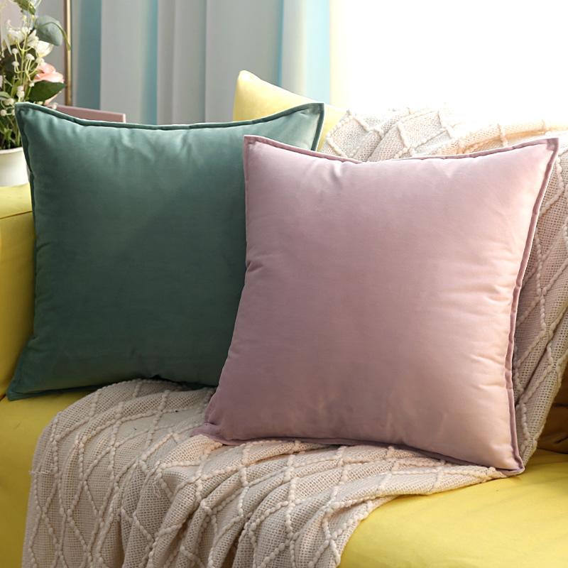 Velvet Cushion Cover Solid Color Square Pillow Covers for Home Living Room Sofa Decorative Headboard Pillowcase 50x50cm/60x60cm