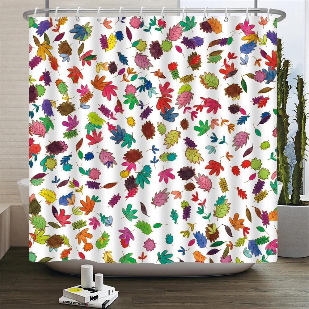 3D Shower Curtains Flowers Bathroom Curtain With Hooks Waterproof Print 180X240Cm Polyester Cloth Bathroom Decoration Screen