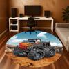 1pc monster truck Round Chair mat Area Rug - Non-Slip, Floor Mat for Office, Bedroom, and Indoor Decor c1125278